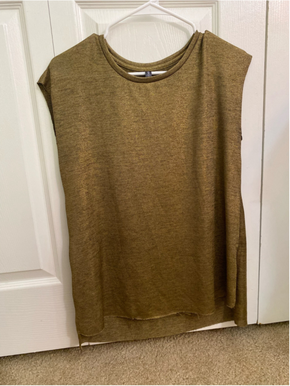 Women's Massini Metallic Gold Short Sleeve Tee Size M